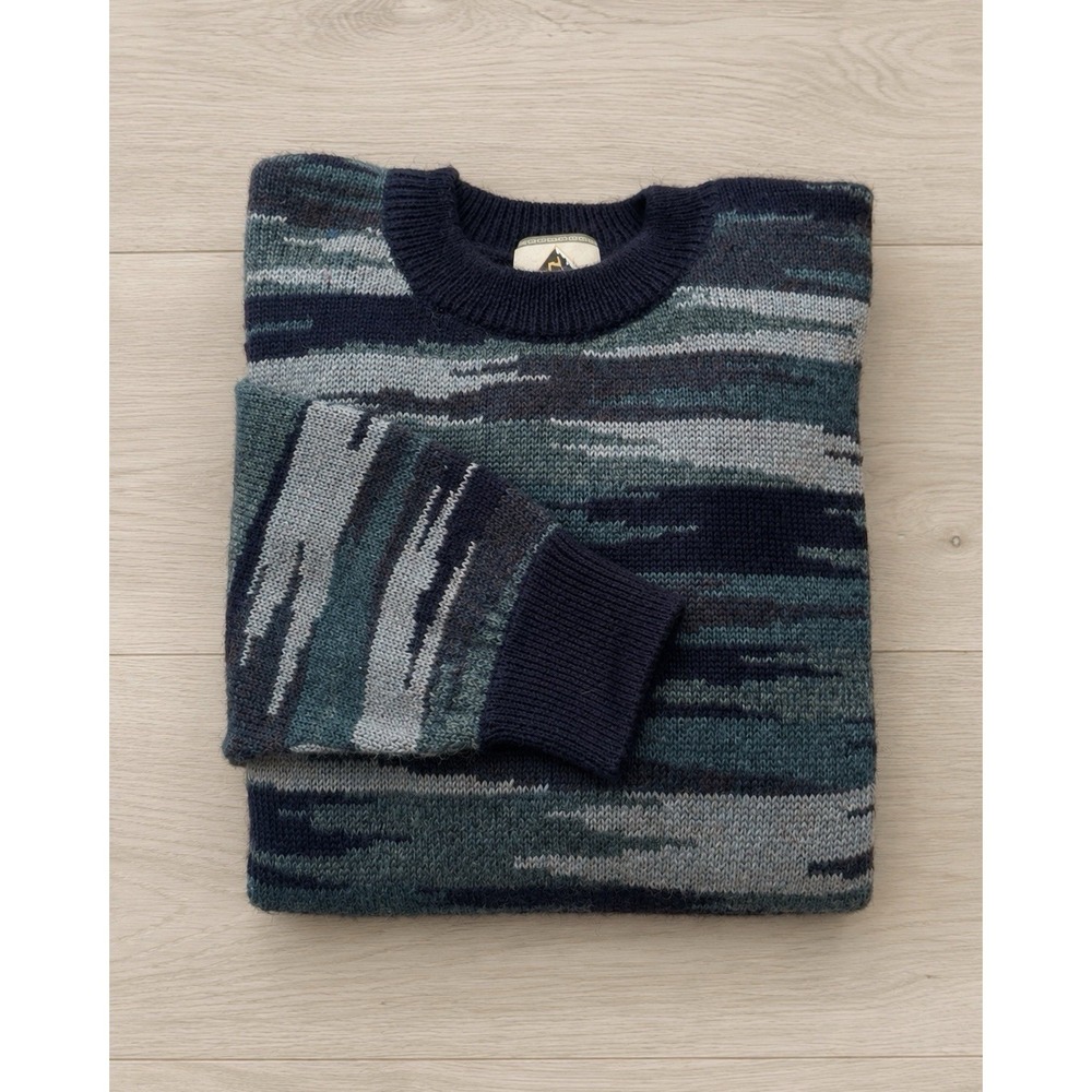 Vintage Alpaca Int'l 100% Alpaca Sweater Men's XL Peru Abstract Blue Gray